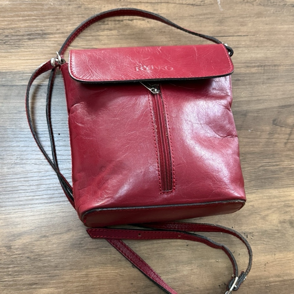 RYLKO Leather Crossbody Bag Red